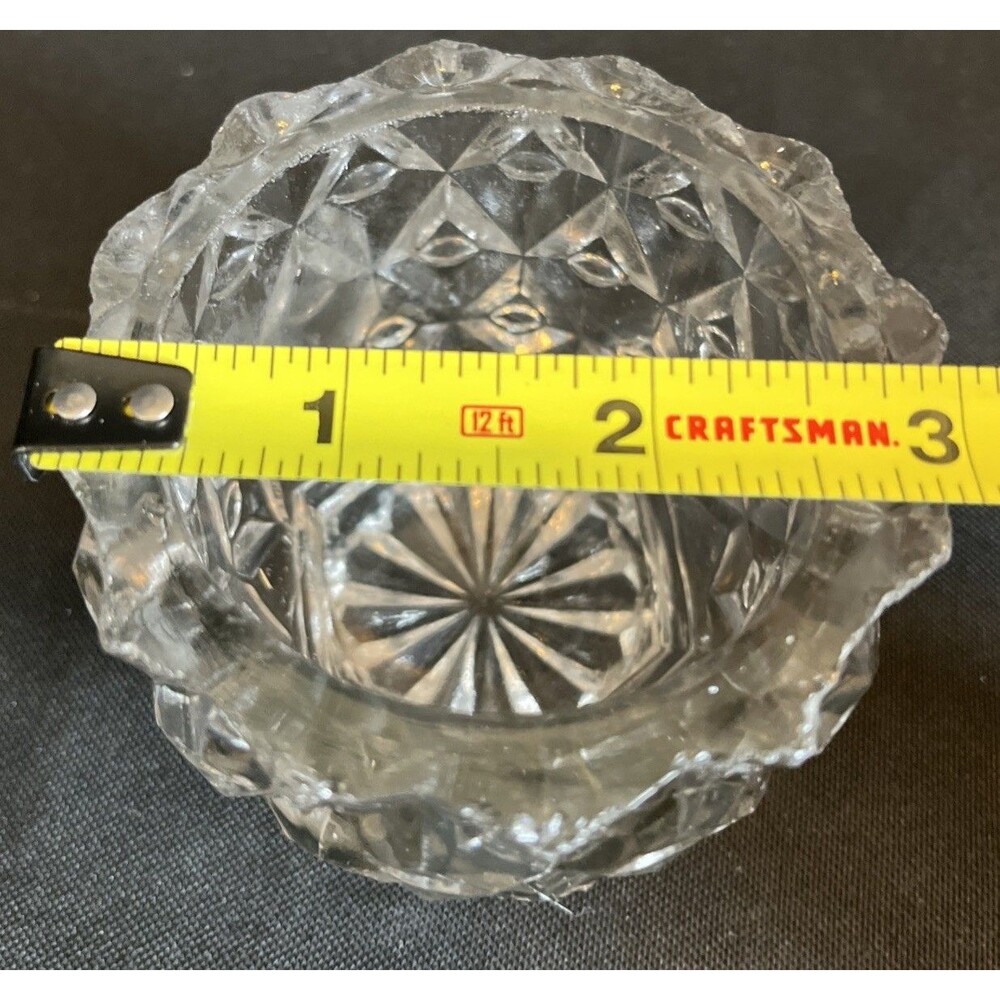 Stunning Antique Flint Glass Master Salt Cellar Flattened Sawtooth Diamonds - Picture 8 of 9
